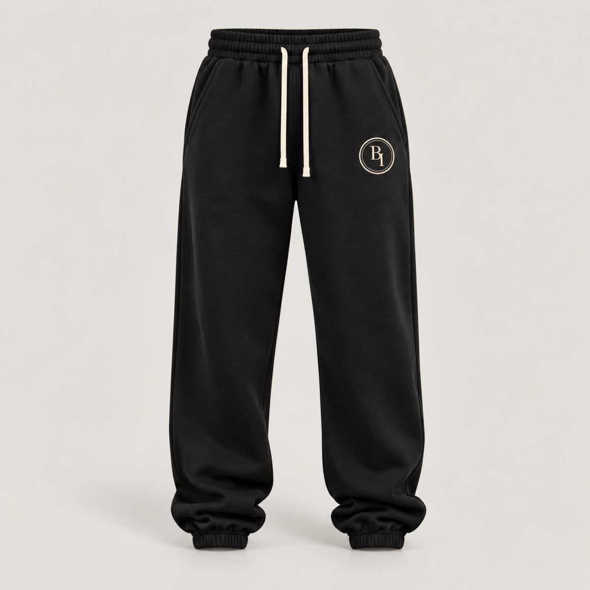 BELIEVER IDENTITY | Essential Sweatpants — Warm Ivory BI Emblem
