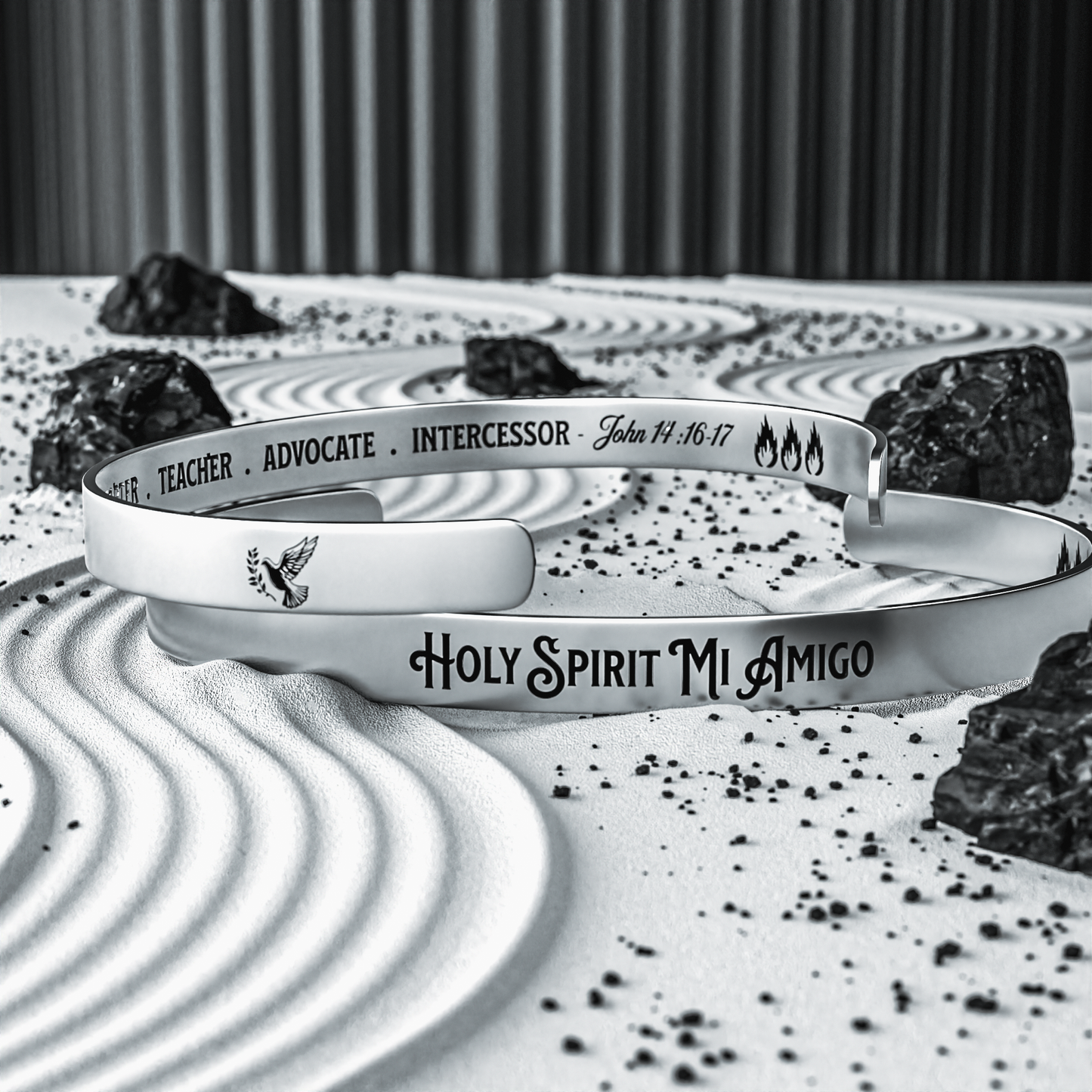 Holy Spirit Mi Amigo Luxury Cuff Bracelet | Gold, Silver, Rose Gold