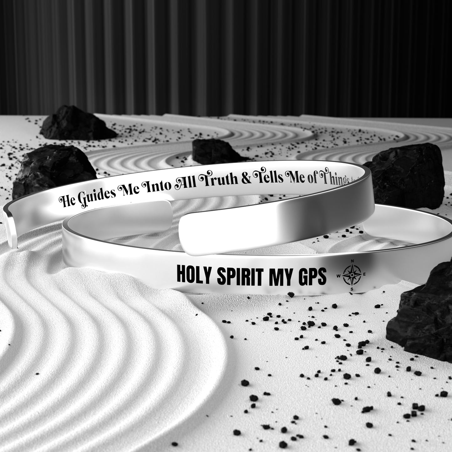 Holy Spirit My GPS Luxury Cuff Bracelet | Gold, Silver, Rose Gold