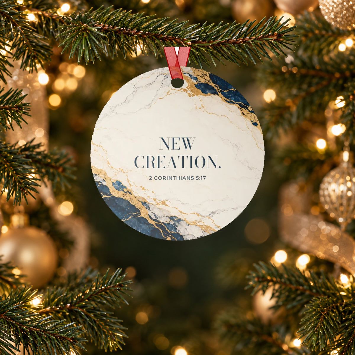 NEW CREATION. — 2 Corinthians 5:17 Metal Keepsake Ornament