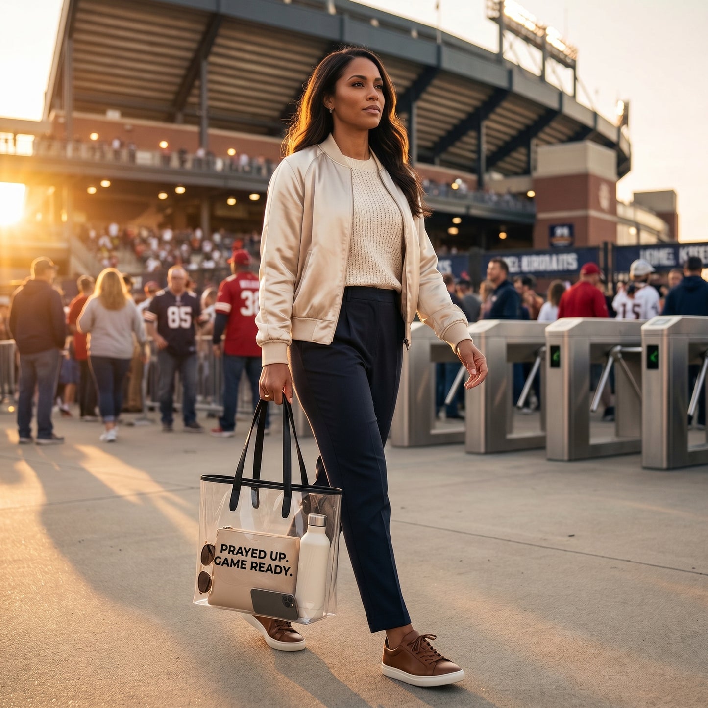 Prayed Up Game Ready Clear Tote Bag – Stadium Approved Faith Bag
