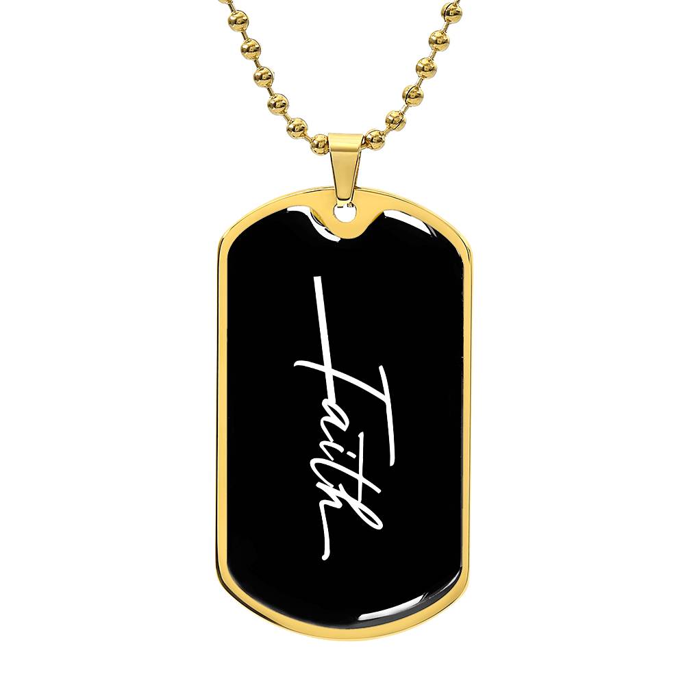 Faith Dog Tag Necklace | Personalized Christian Gift Unisex USA
