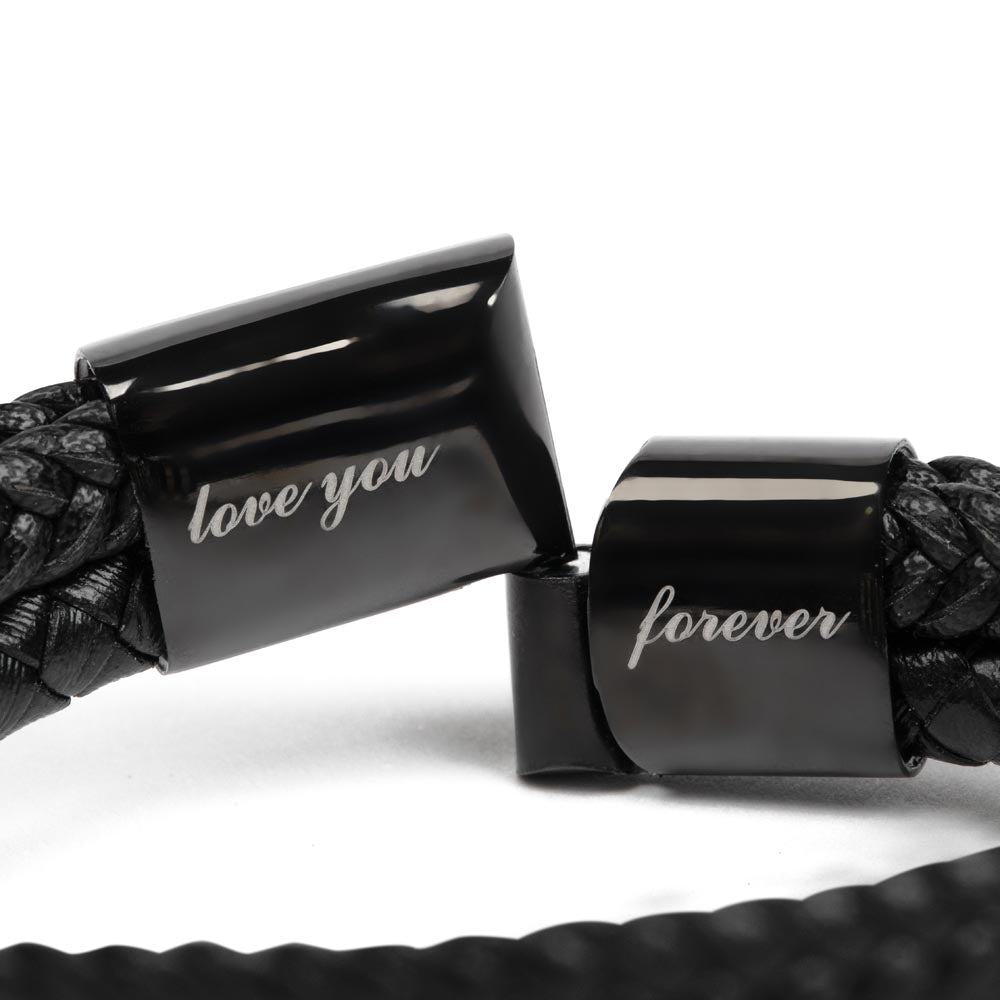 Eternal Love Engraved Scripture-Inspired Men's Braided Bracelet