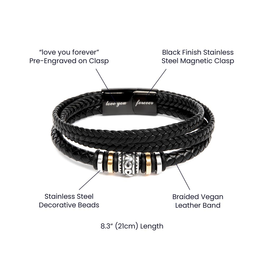 Eternal Love Engraved Scripture-Inspired Men's Braided Bracelet