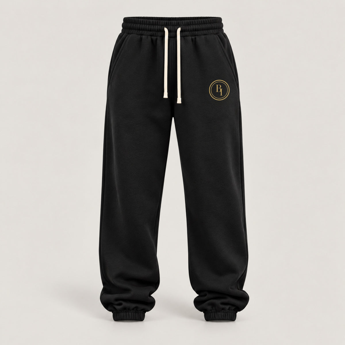 BELIEVER IDENTITY | Essential Sweatpants — Gold BI Emblem