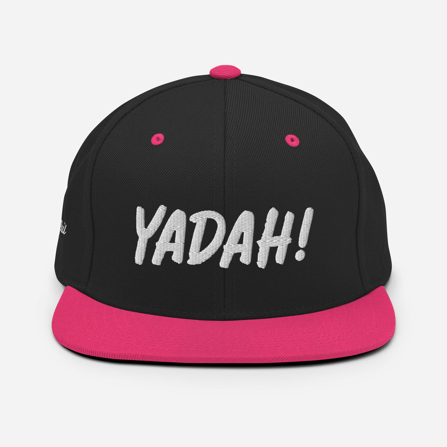 Yadah Embroidered Snapback Baseball Hat - White