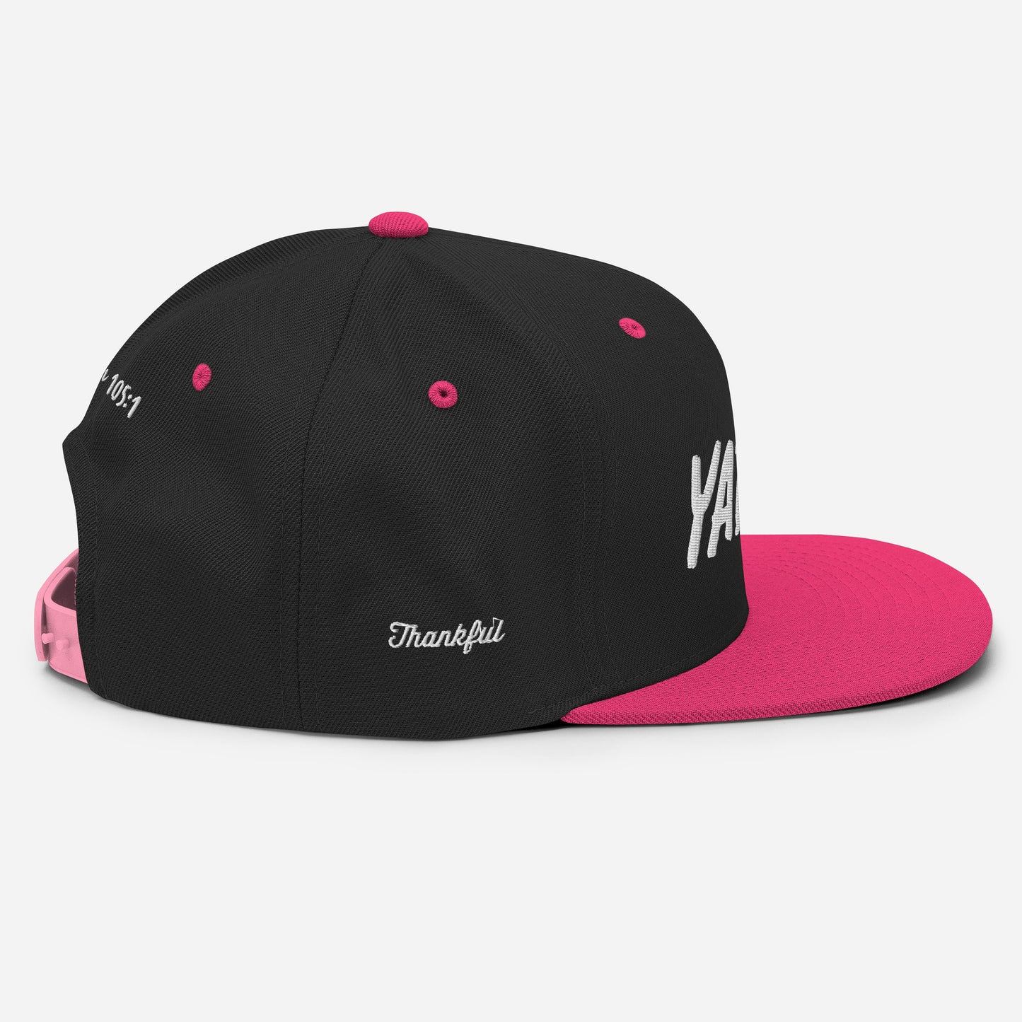 Yadah Embroidered Snapback Baseball Hat - White