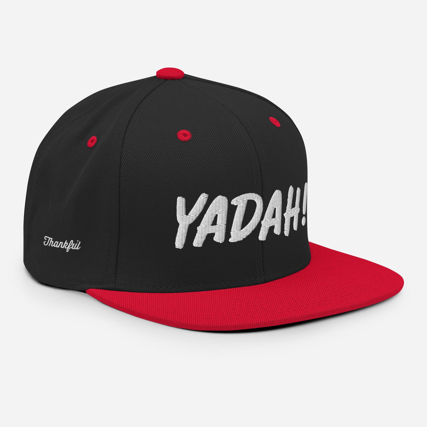 Yadah Embroidered Snapback Baseball Hat - White