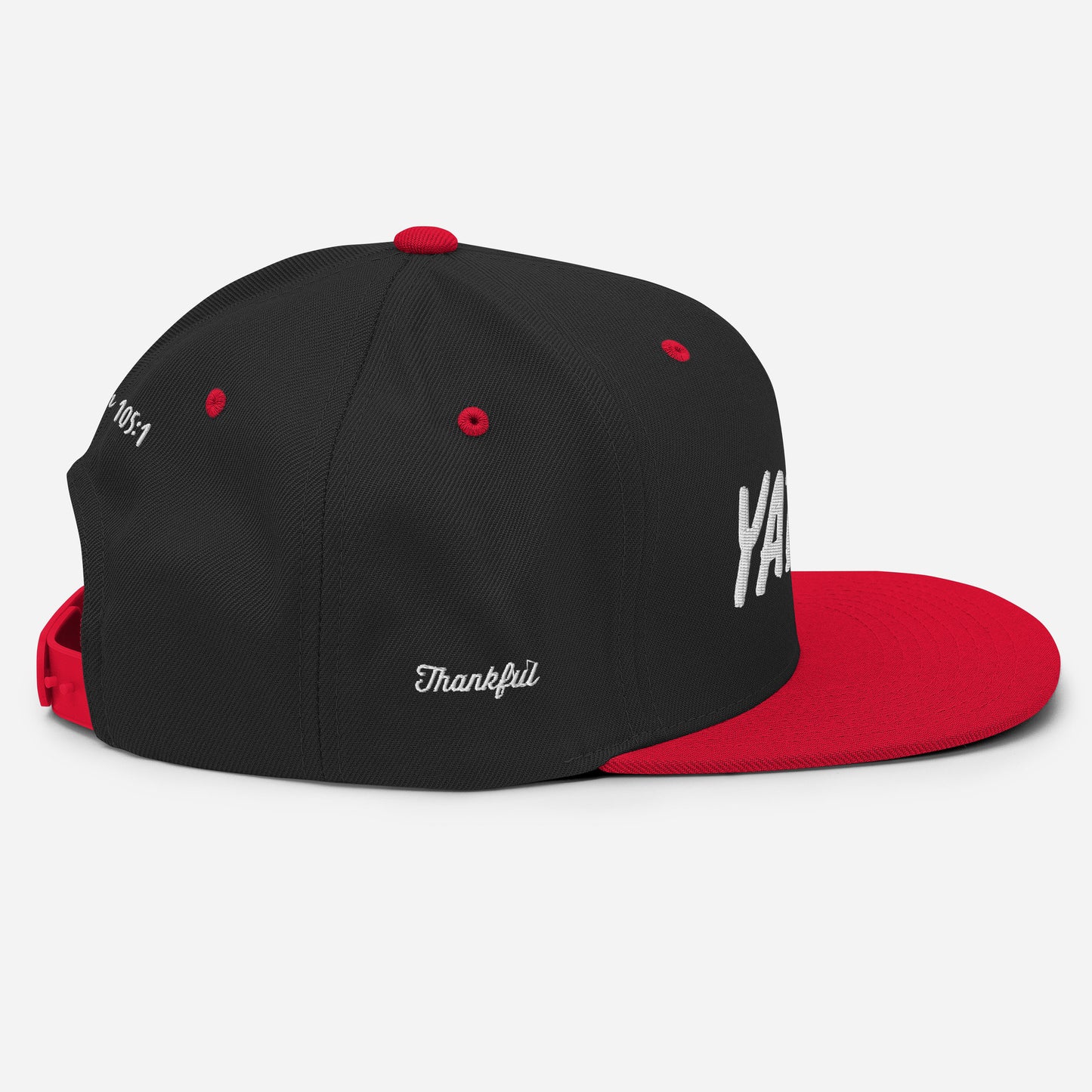 Yadah Embroidered Snapback Baseball Hat - White