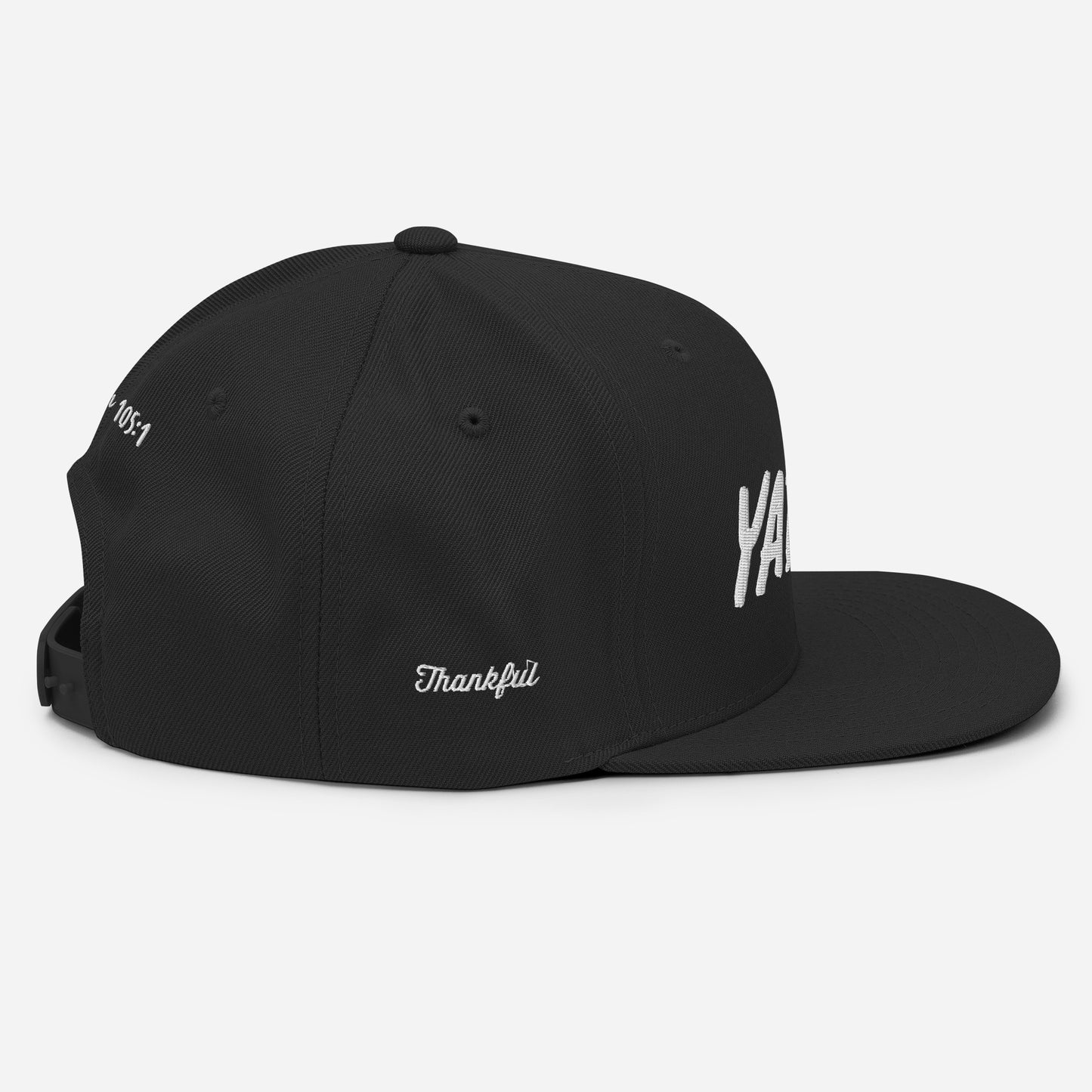 Yadah Embroidered Snapback Baseball Hat - White