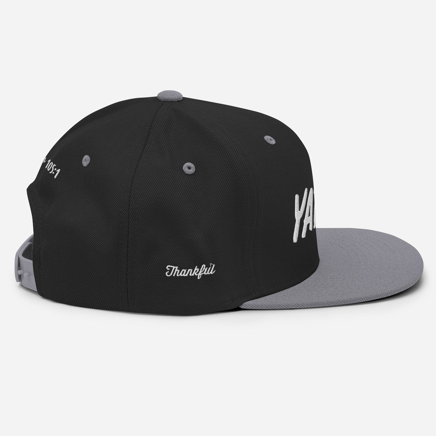 Yadah Embroidered Snapback Baseball Hat - White