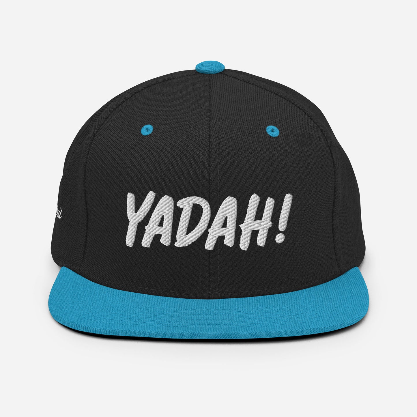 Yadah Embroidered Snapback Baseball Hat - White