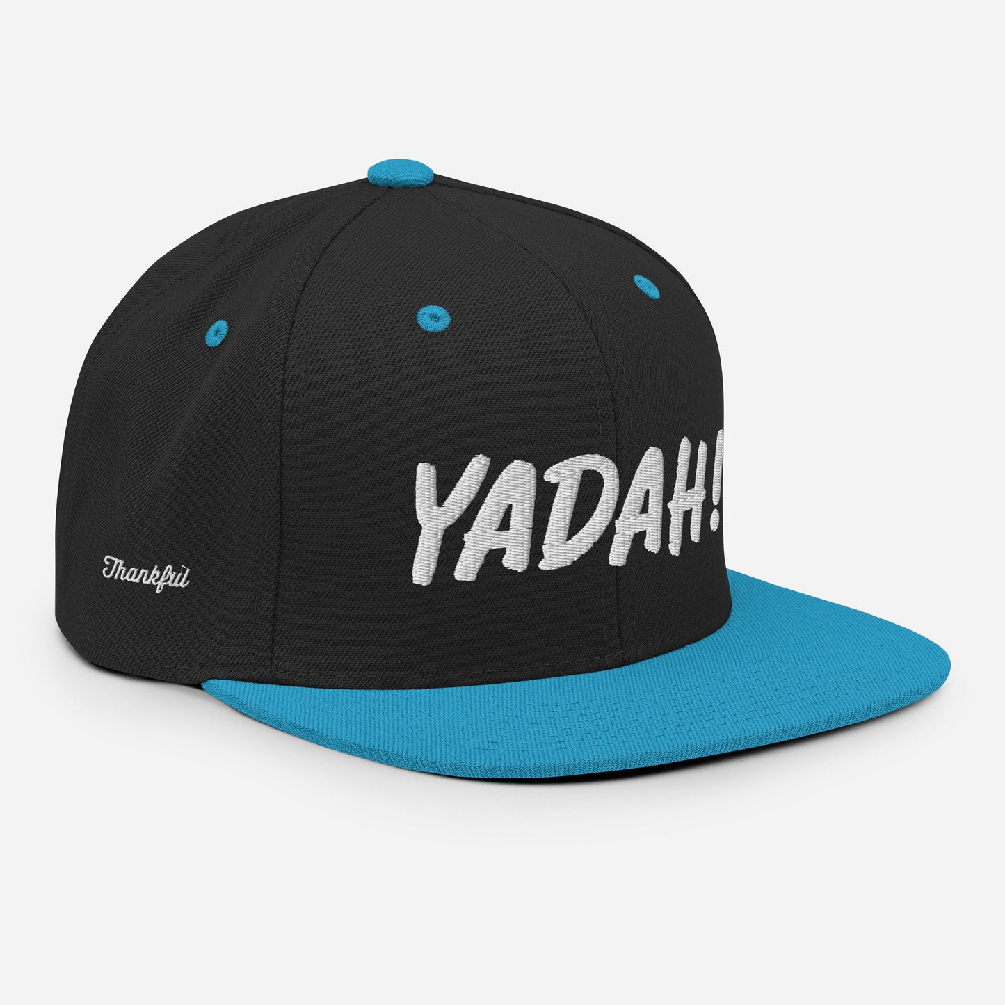 Yadah Embroidered Snapback Baseball Hat - White