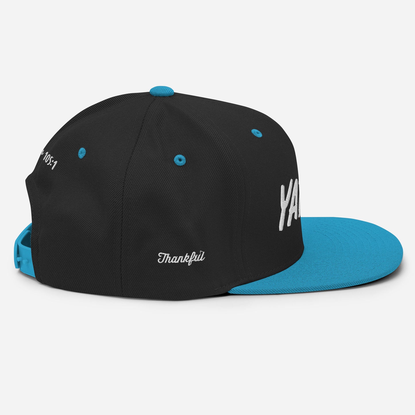 Yadah Embroidered Snapback Baseball Hat - White