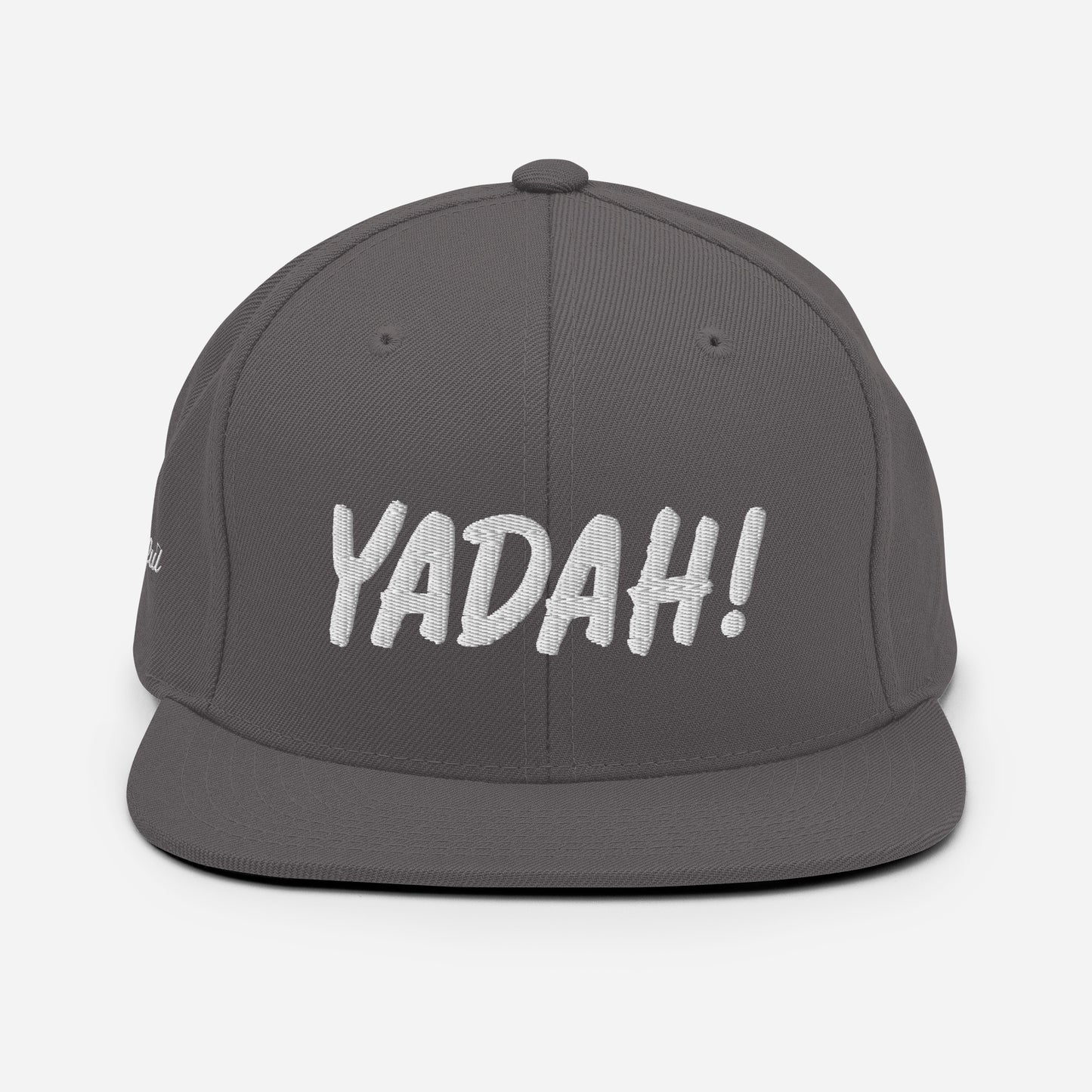 Yadah Embroidered Snapback Baseball Hat - White