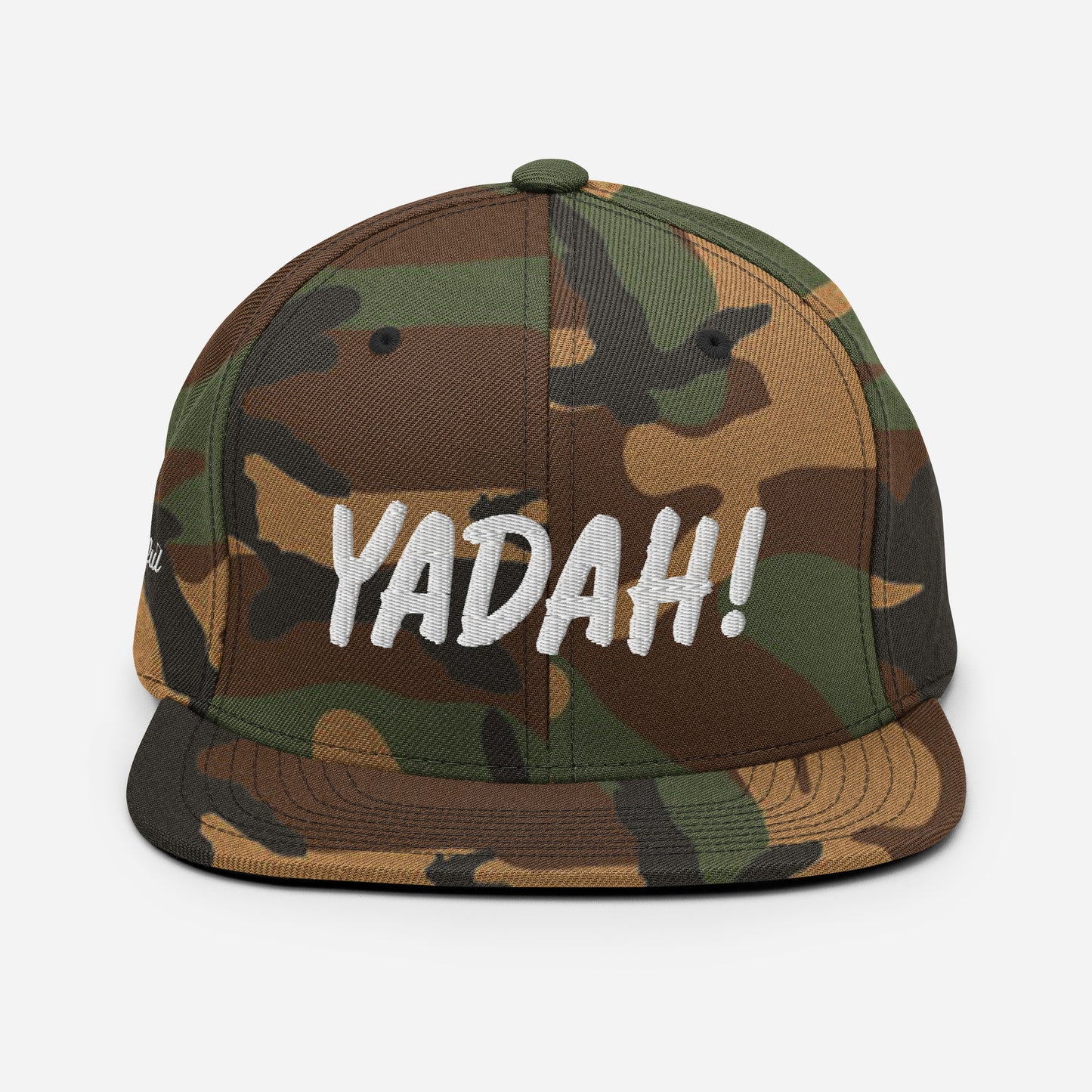 Yadah Embroidered Snapback Baseball Hat - White