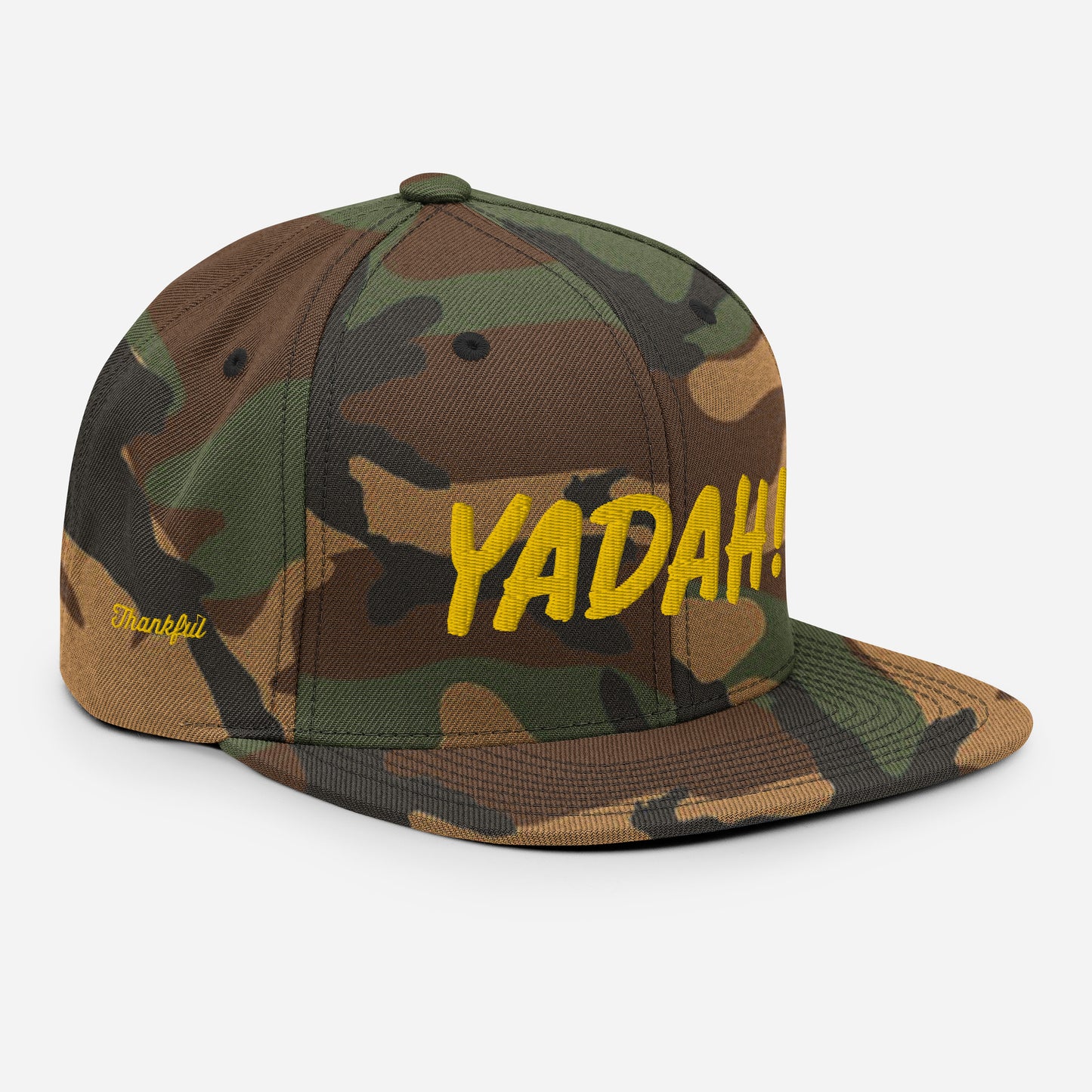 Yadah Embroidered Snapback Baseball Hat - Gold