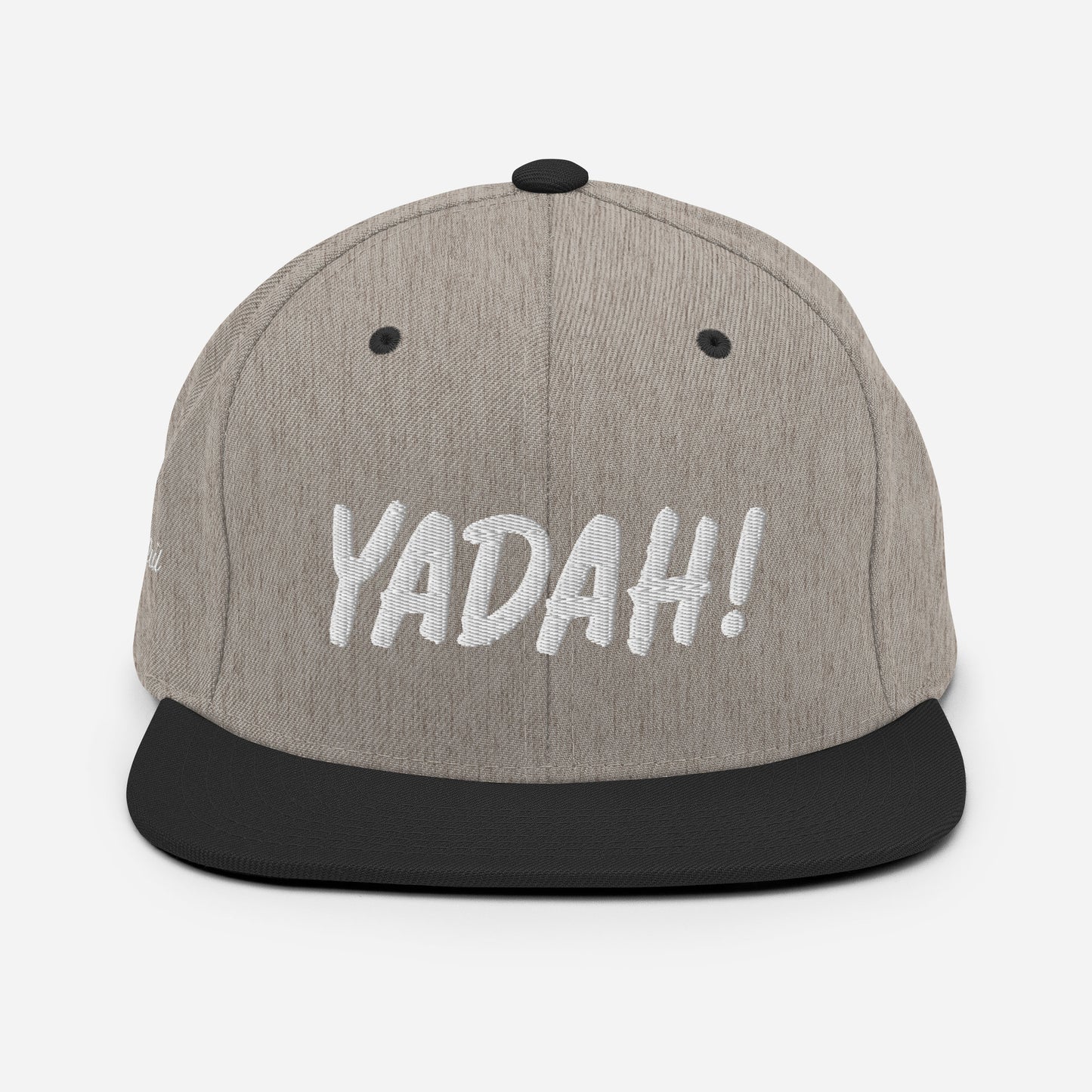 Yadah Embroidered Snapback Baseball Hat - White