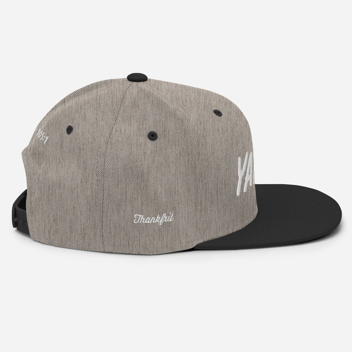 Yadah Embroidered Snapback Baseball Hat - White