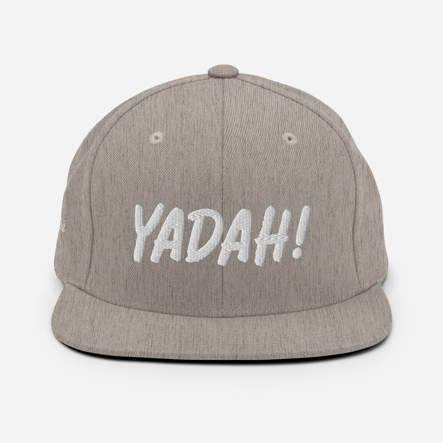 Yadah Embroidered Snapback Baseball Hat - White