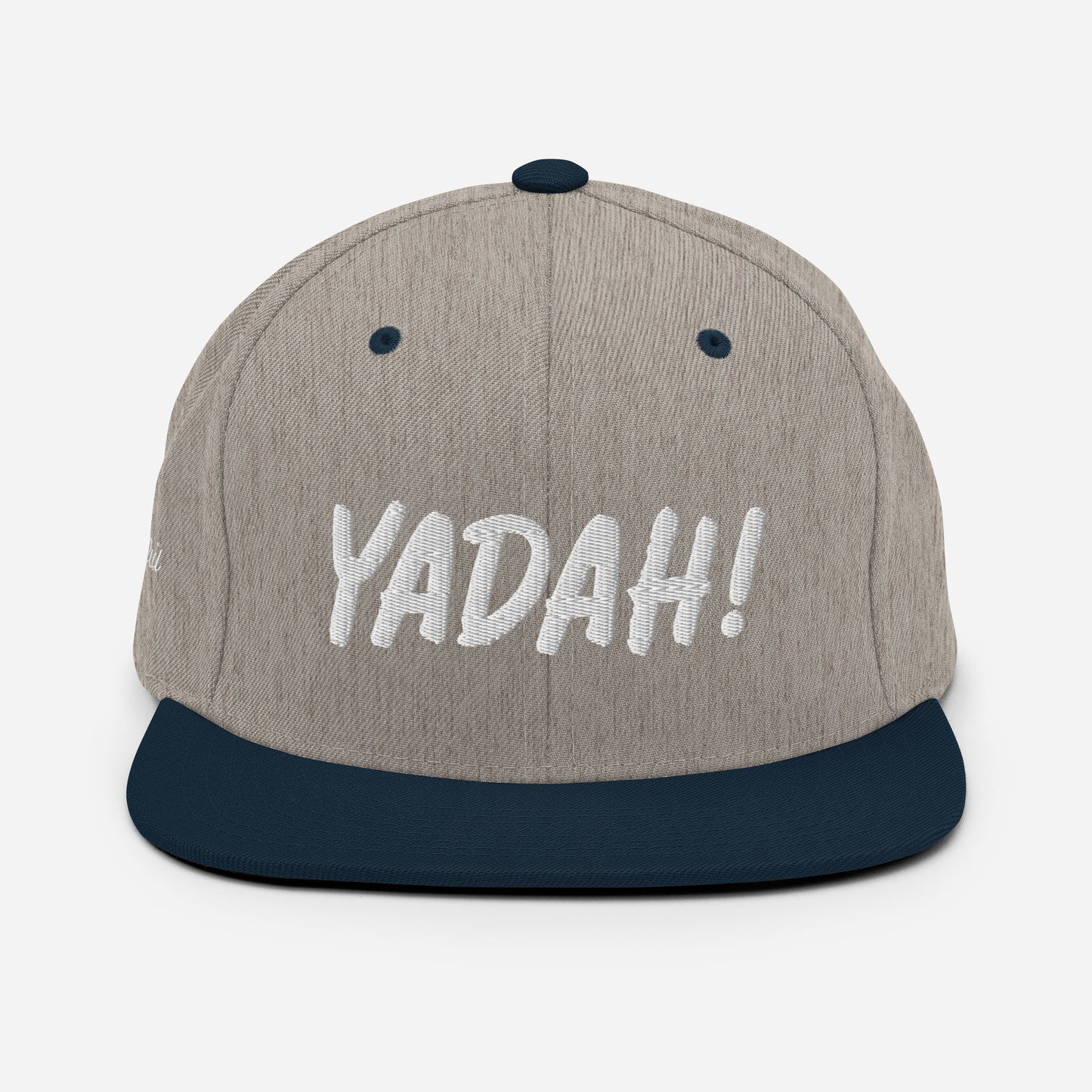 Yadah Embroidered Snapback Baseball Hat - White