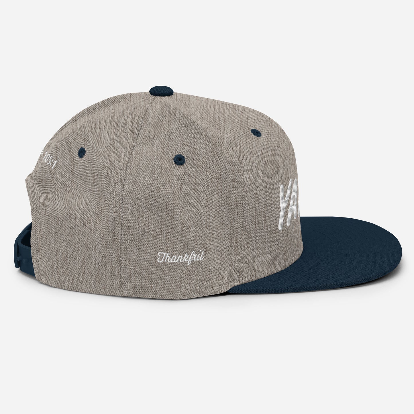 Yadah Embroidered Snapback Baseball Hat - White