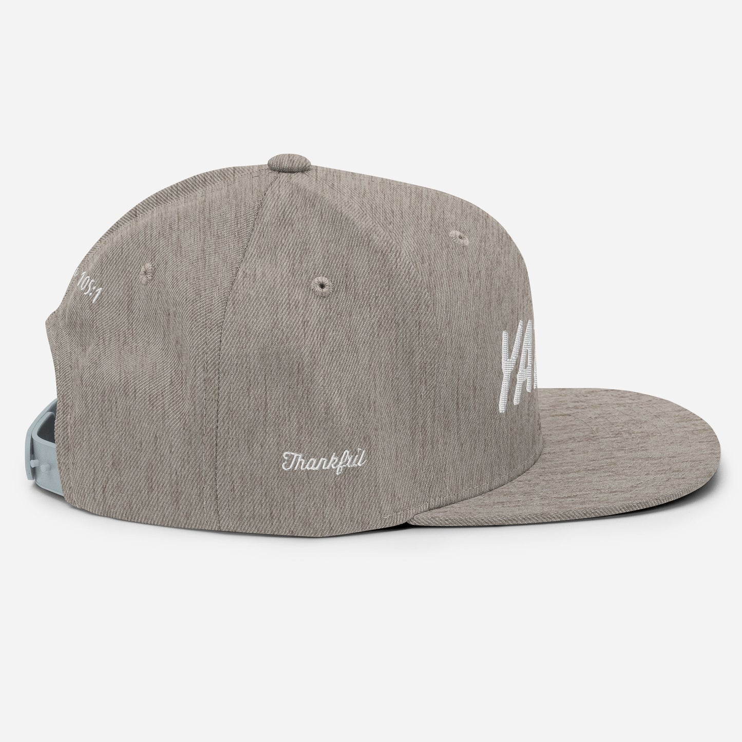 Yadah Embroidered Snapback Baseball Hat - White