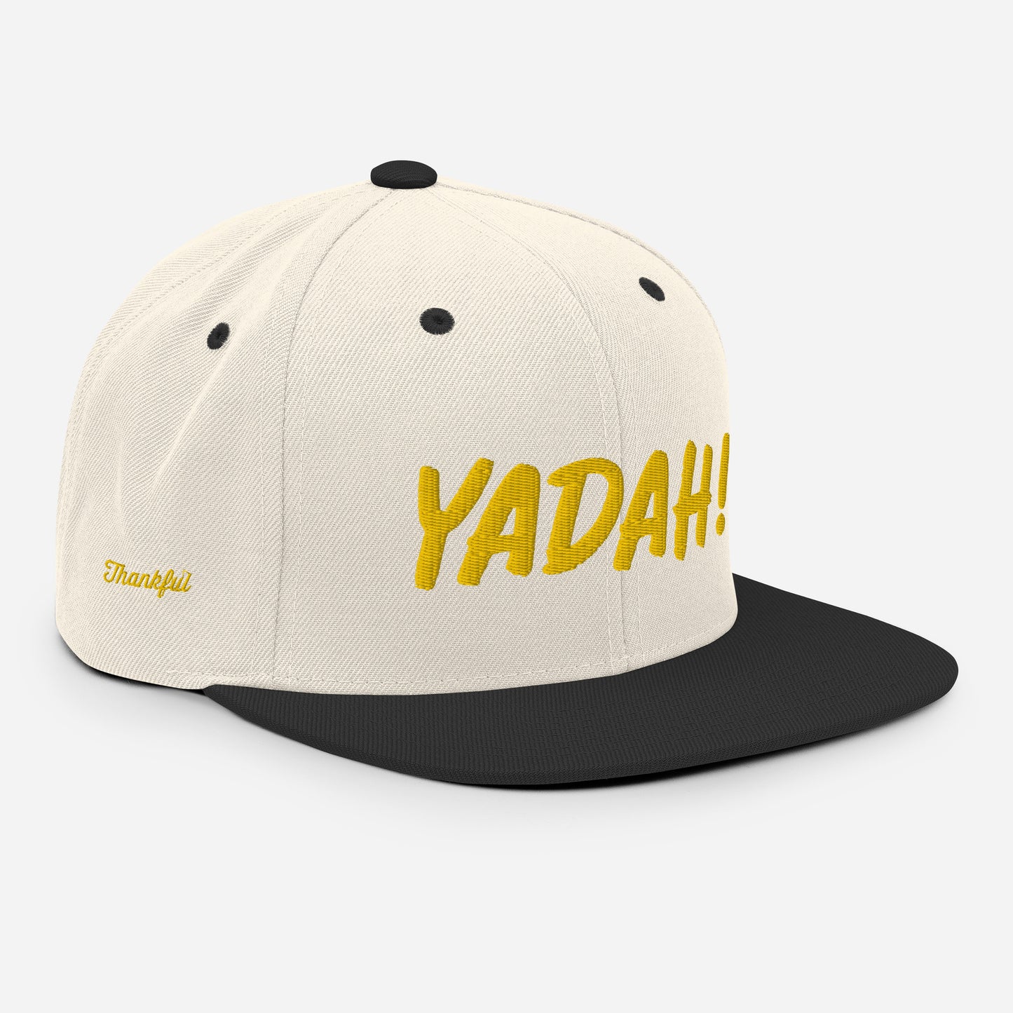 Yadah Embroidered Snapback Baseball Hat - Gold