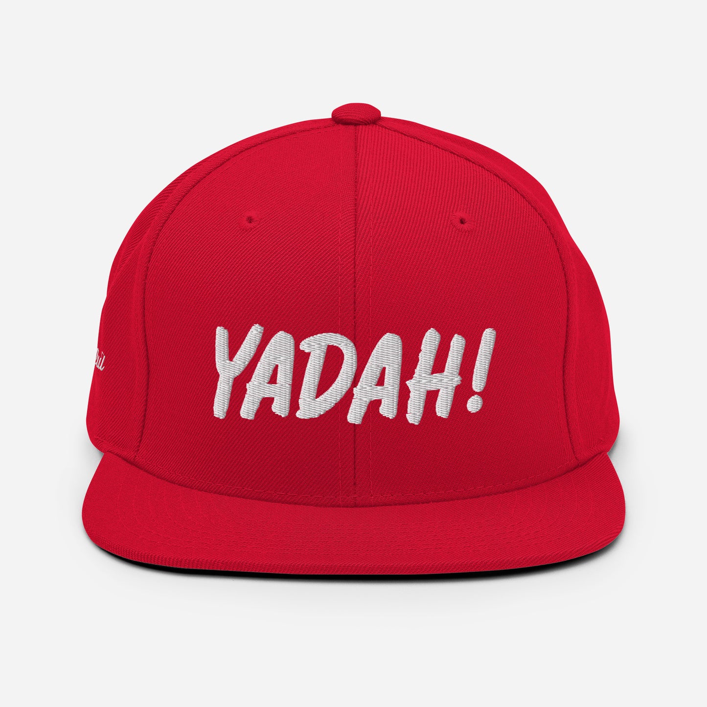 Yadah Embroidered Snapback Baseball Hat - White