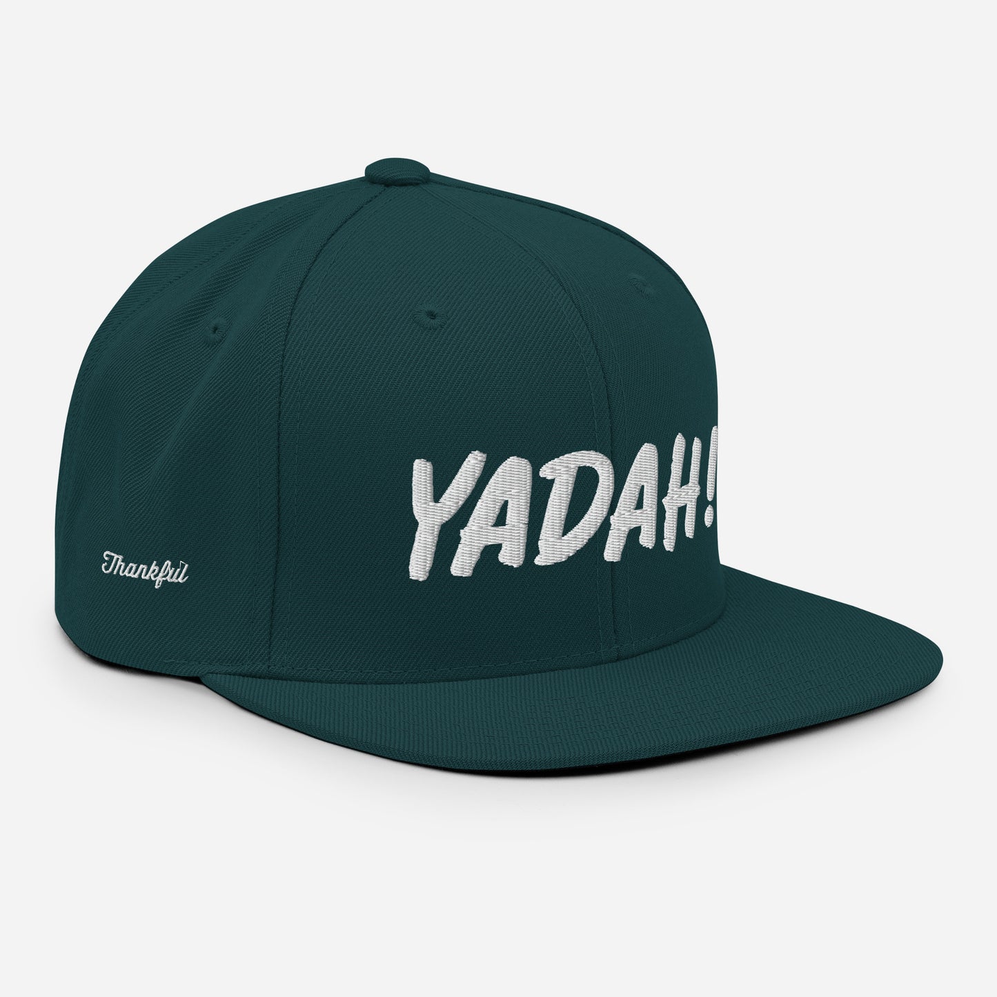 Yadah Embroidered Snapback Baseball Hat - White