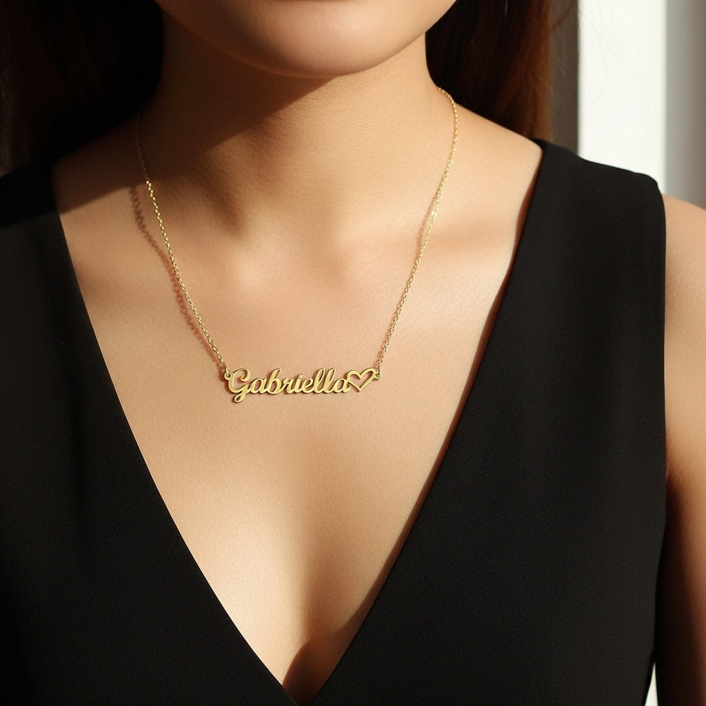 Custom Name Necklace | Personalized Heart Jewelry Gift USA