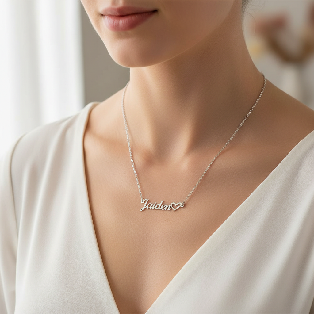 Custom Name Necklace | Personalized Heart Jewelry Gift USA