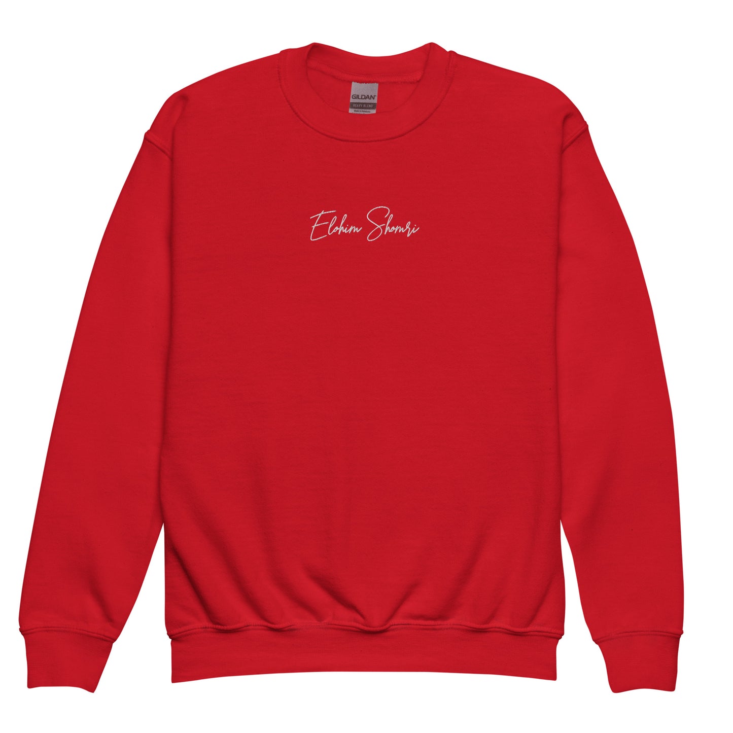 Elohim Shomri Embroidered Youth Crew Neck Sweatshirt