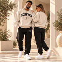 BELIEVER IDENTITY | Essential Sweatpants — Warm Ivory BI Emblem