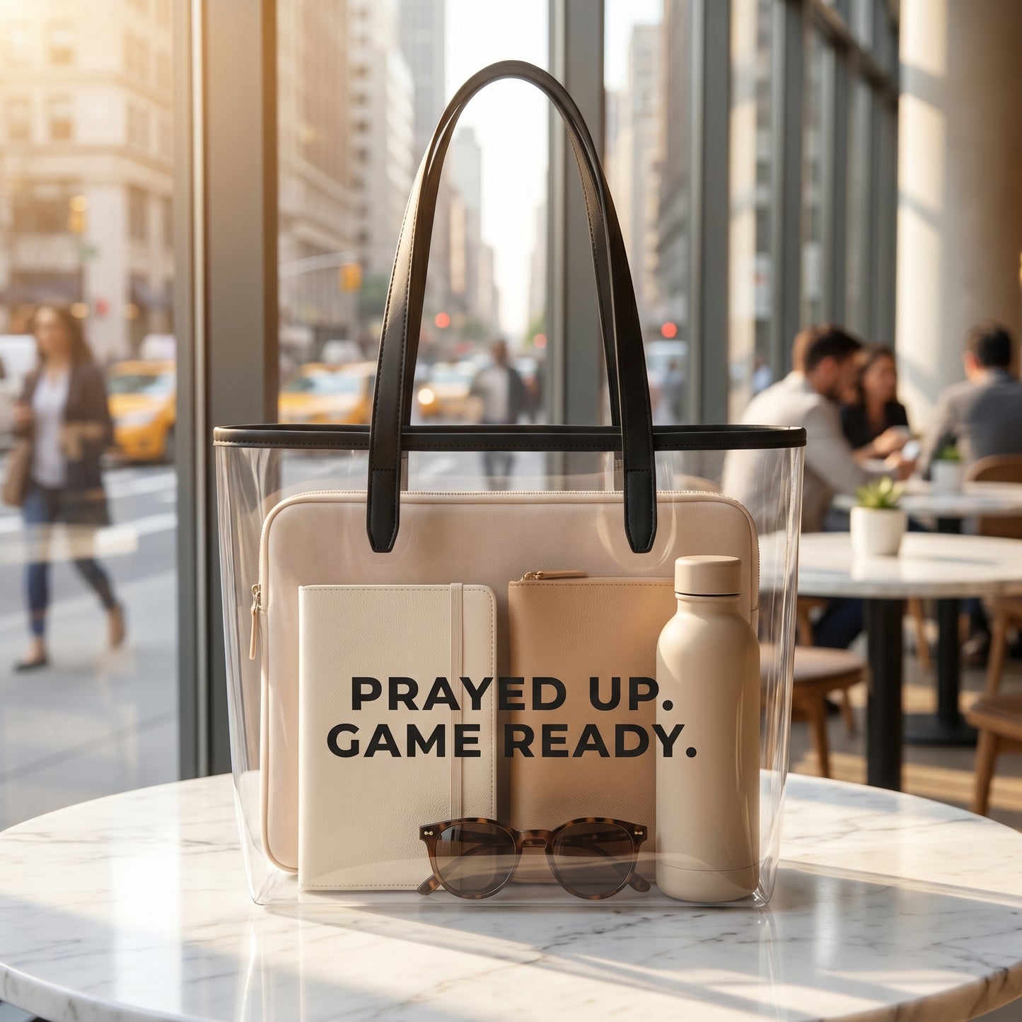 Prayed Up Game Ready Clear Tote Bag – Stadium Approved Faith Bag