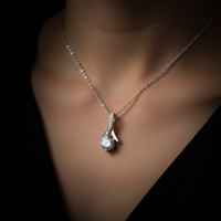 Hephzibah crystal pendant necklace in dark luxury spotlight on black background