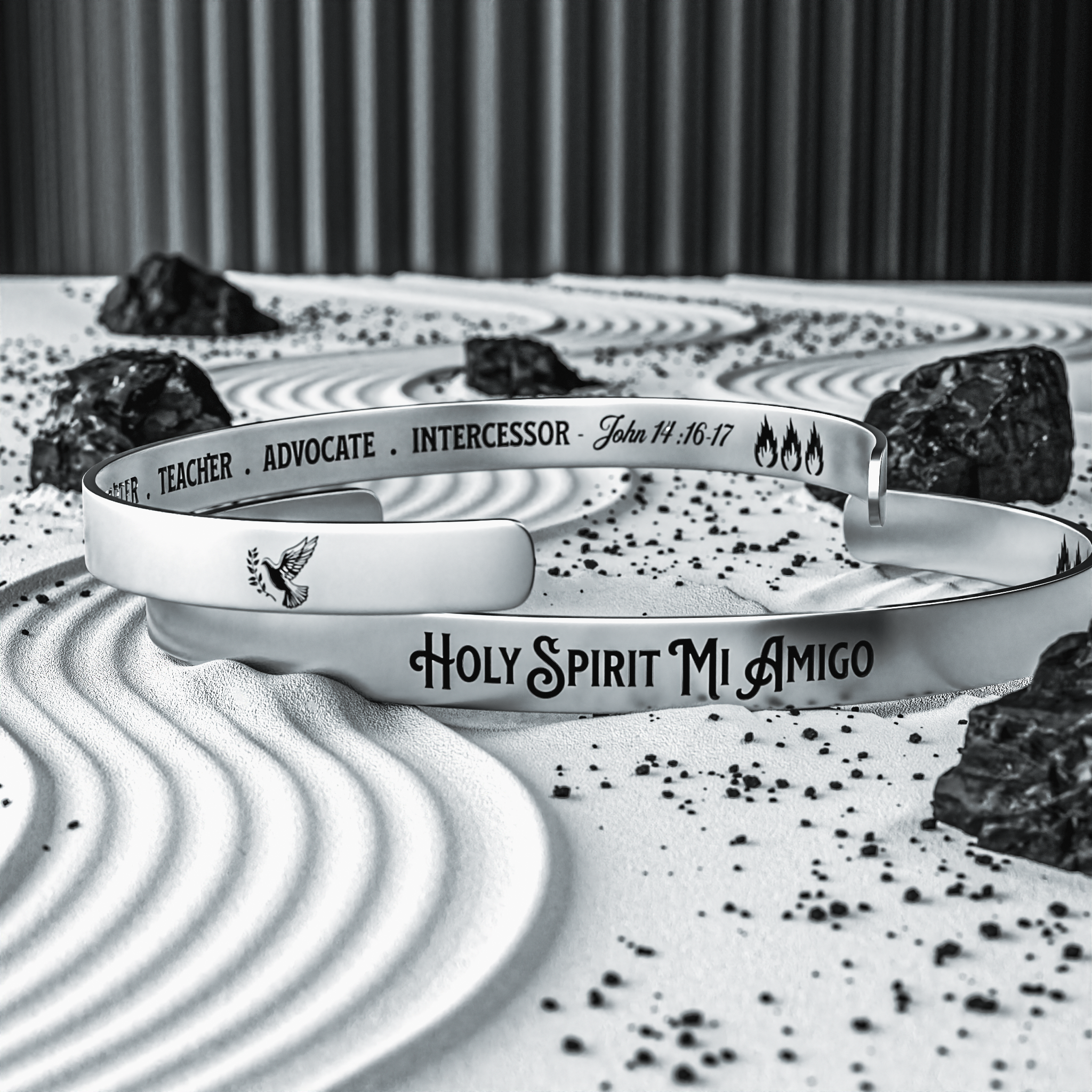 Holy Spirit Mi Amigo Luxury Cuff Bracelet | Gold, Silver, Rose Gold