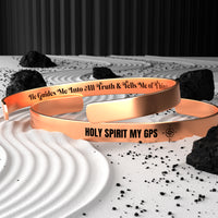 Holy Spirit My GPS Luxury Cuff Bracelet | Gold, Silver, Rose Gold