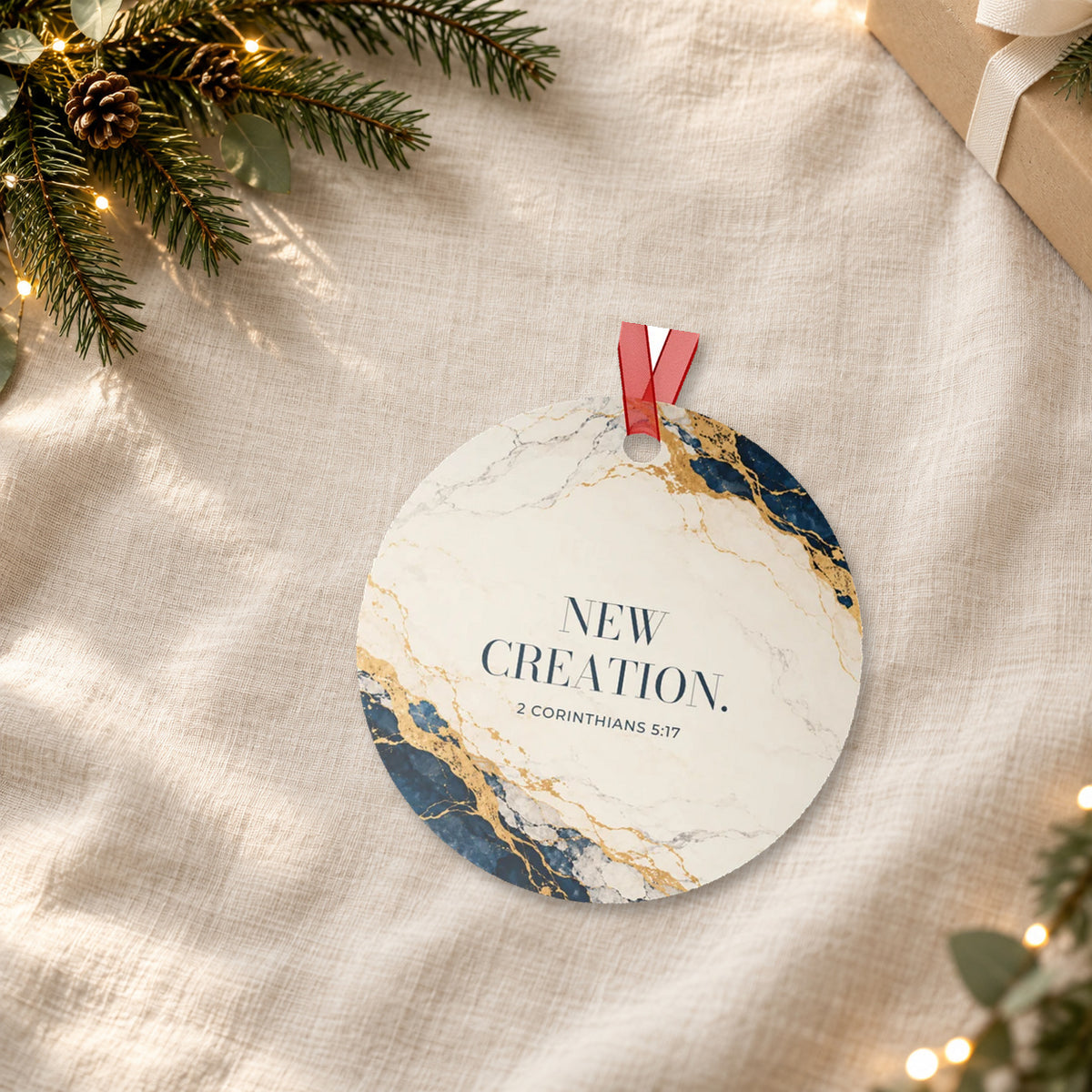 NEW CREATION. — 2 Corinthians 5:17 Metal Keepsake Ornament