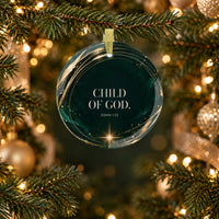CHILD OF GOD. — John 1:12 Glass Keepsake Ornament