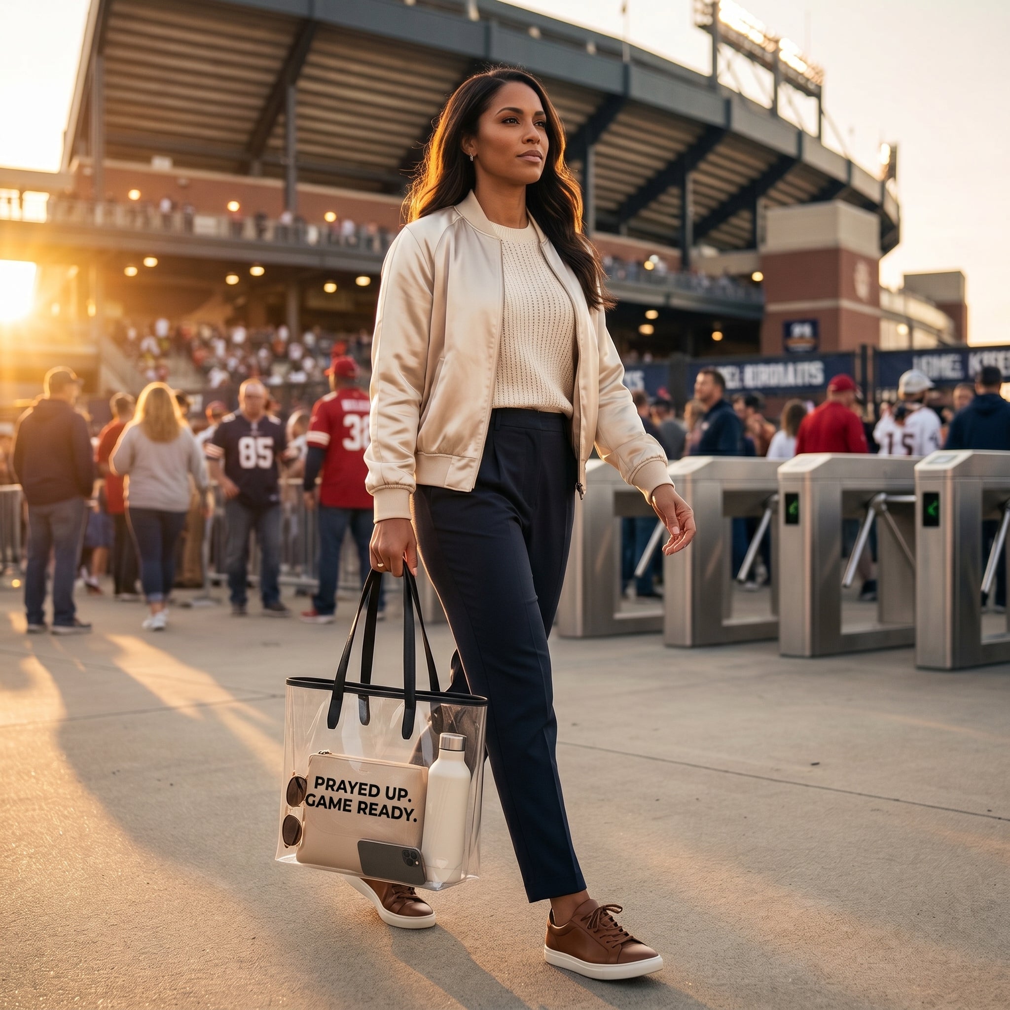 Prayed Up Game Ready Clear Tote Bag – Stadium Approved Faith Bag