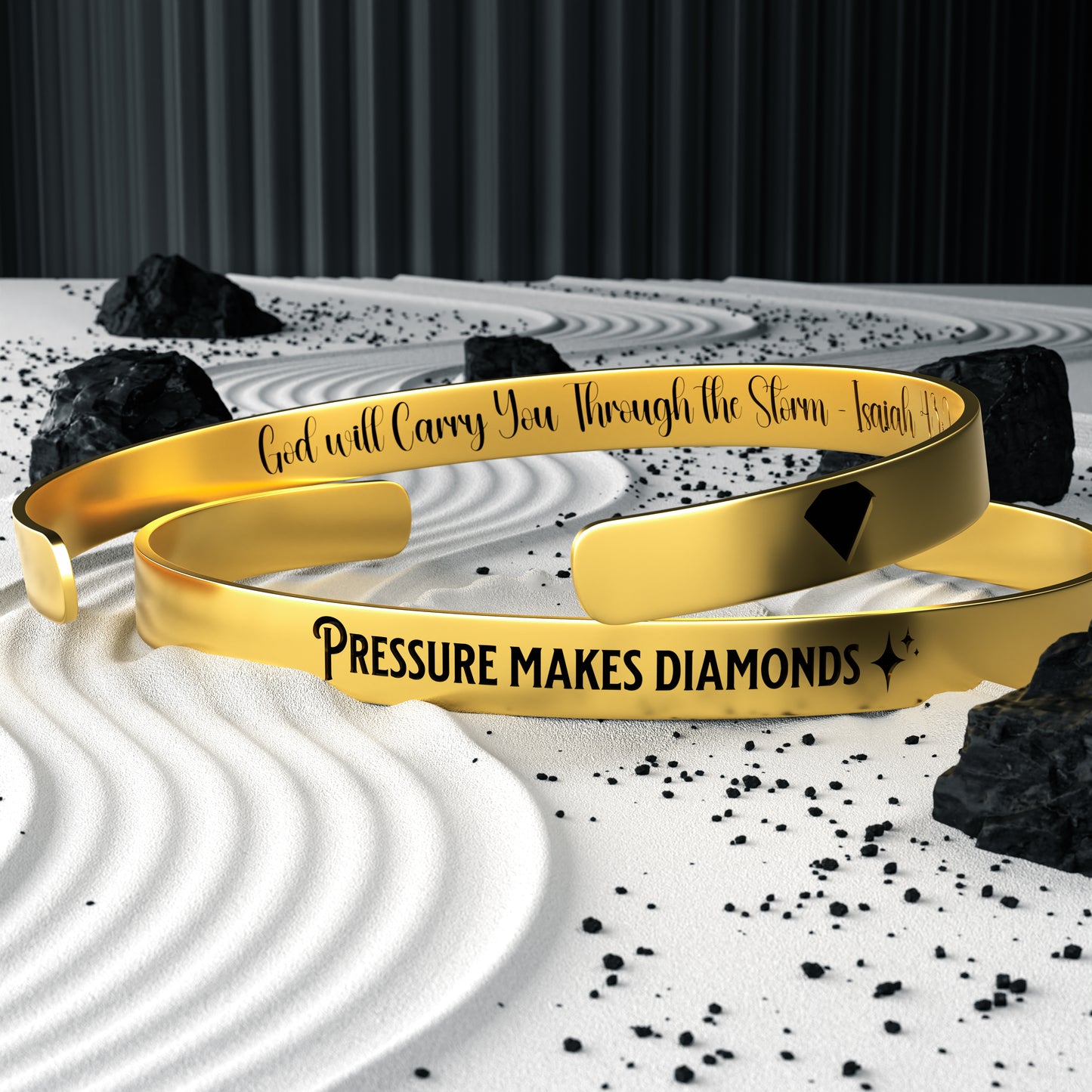 Pressure Makes Diamonds Luxury Cuff Bracelet | Gold, Silver, Rose Gold