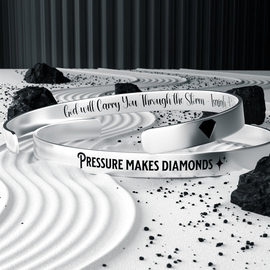 Pressure Makes Diamonds Luxury Cuff Bracelet | Gold, Silver, Rose Gold