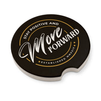 Stay Positive | Move Forward Car Coasters – Set of 2