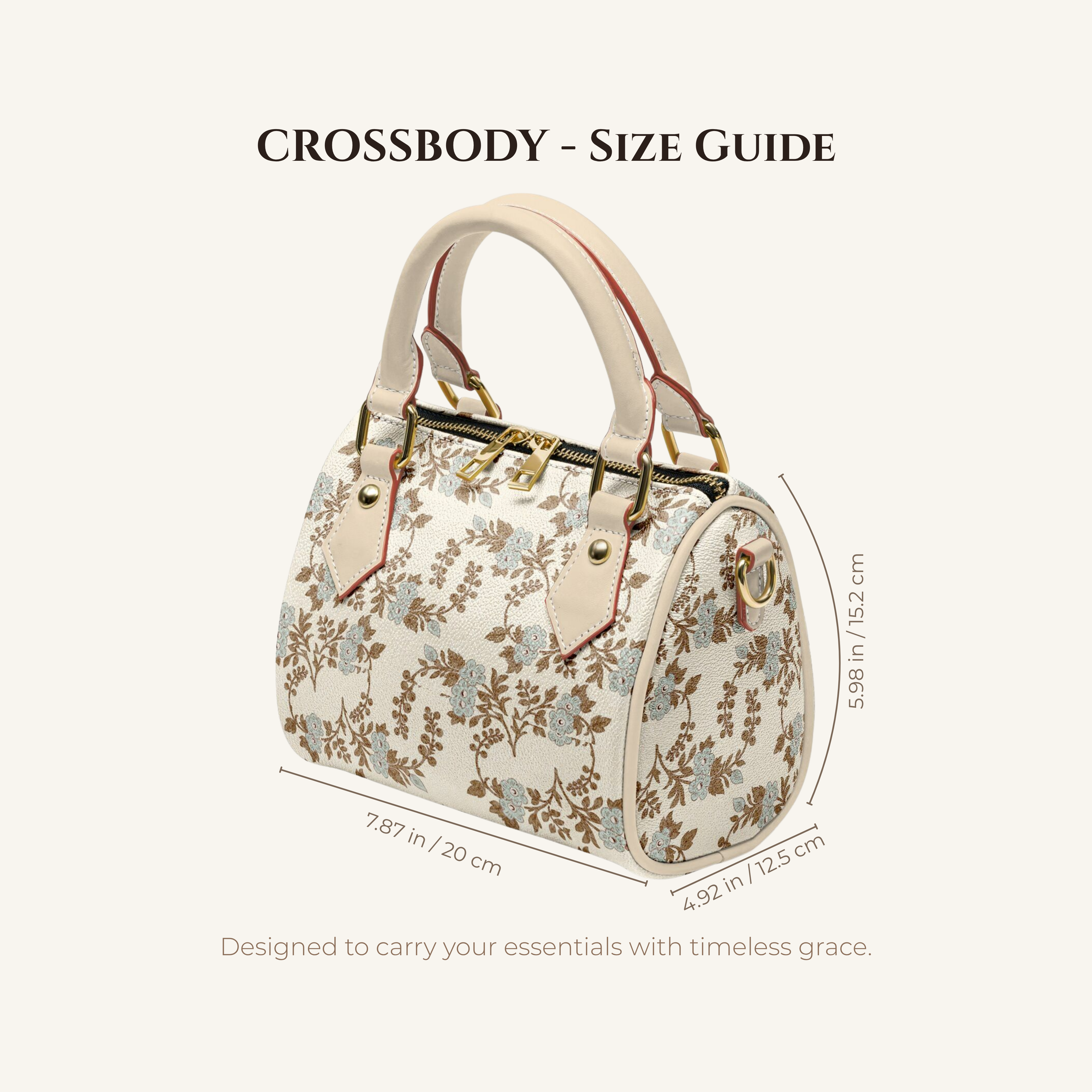 The Grace Crossbody| Elegant Floral Everyday Luxury Handbag