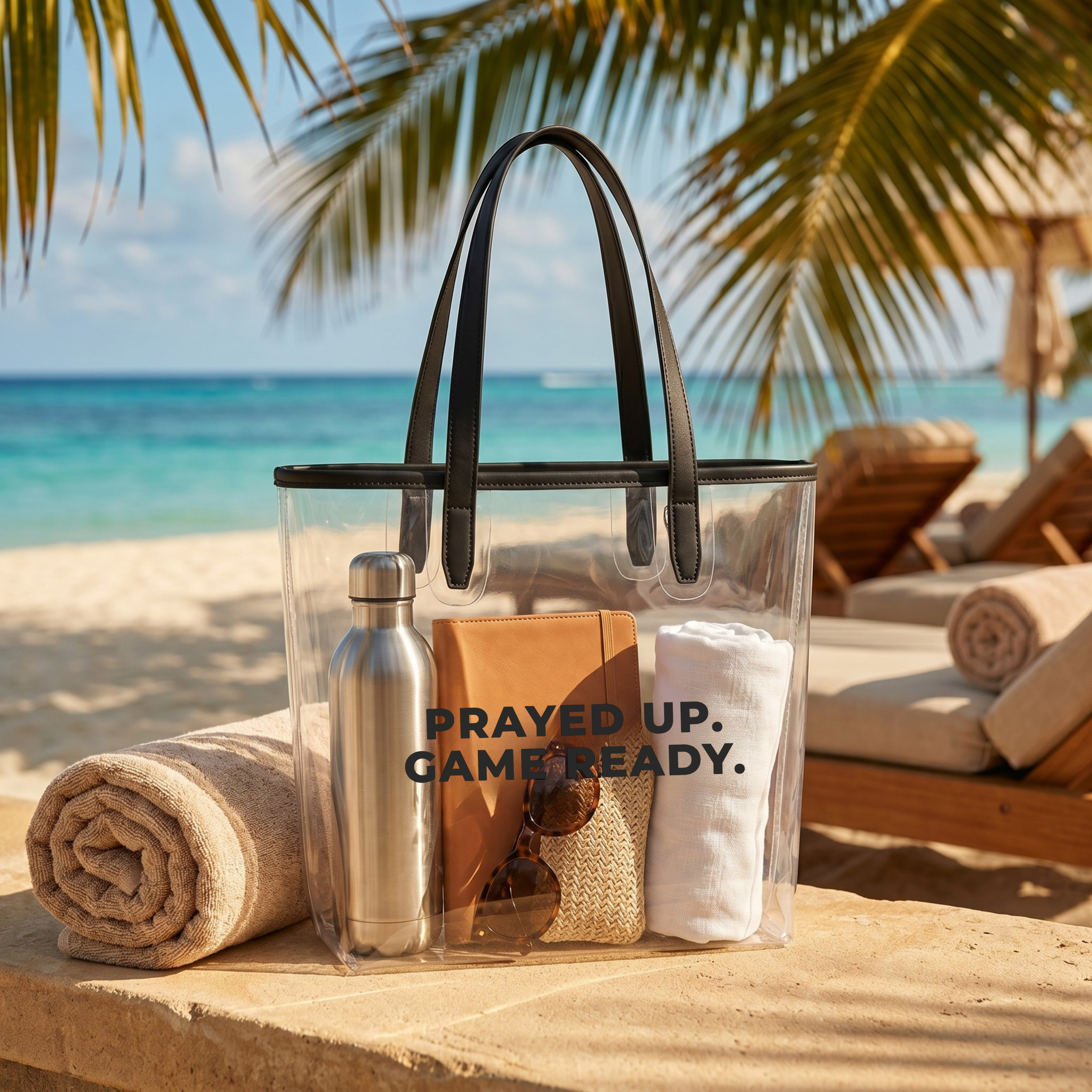 Prayed Up Game Ready Clear Tote Bag – Stadium Approved Faith Bag
