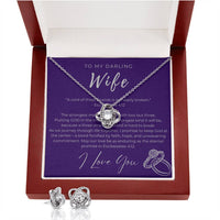 Not Easily Broken, Stunning Love Knot Earring & Necklace Gift Set