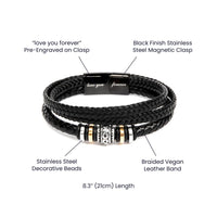 Eternal Love Engraved Scripture-Inspired Men's Braided Bracelet
