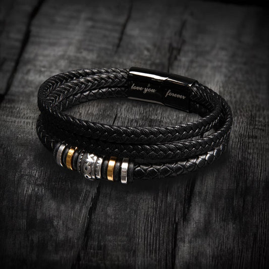 Eternal Love Engraved Scripture-Inspired Men's Braided Bracelet
