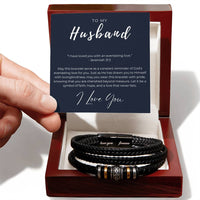 Eternal Love Engraved Scripture-Inspired Men's Braided Bracelet